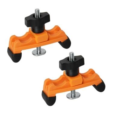 Imagem de POWERTEC 2PK Mini Grampos de Fixação Ajustáveis, Braçadeira de Trilho T Multiposicionável, Grampos de Plástico Reforçado com 20 Parafusos de Trilha em T de Aço de 0,6 cm para Prensa de Broca, Mesa de