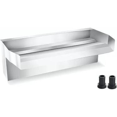 Imagem de Fonte de piscina em cascata retangular, lagoa de natação em aço inoxidável, cascata de lâmina em cascata, vertedouro em cascata para fonte de água de piscina subterrânea, jardim externo, 50