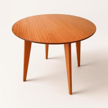 Imagem de Mesa de Jantar 90cm Redonda Tampo Laminado em Madeira Slim - Casa Uai