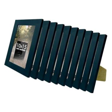Imagem de Kit 10 Porta Retrato 10x15 Apoio Decorativo Moldura Apoio Acetato Foto Decor(Preto)