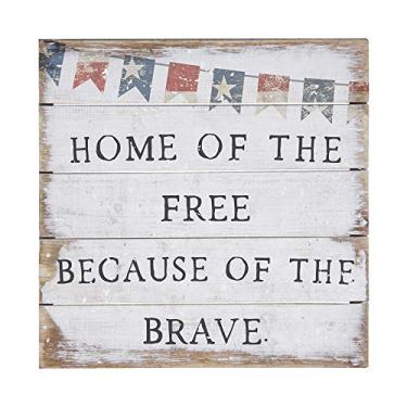 Imagem de Simply Said, INC Perfect Pallet Petites placa de madeira de 20 cm PET16108- Home of The Free, Because of The Brave