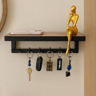 Imagem de Porta Chaves Strassis Design SD-3506 Metal e MDF Cor: Preto