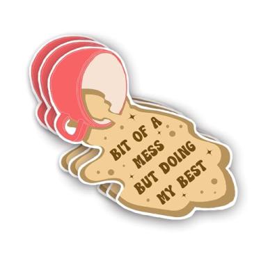 Imagem de (3 peças) Adesivo Bit of A Mess But Doing My Best, frases inspiradoras, inspiradoras, decalques de vinil motivacionais para Tumbler Laptop Kindle Phone Garrafas de água Livros - 7 x 7 cm