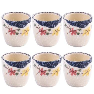 Imagem de Swlthwen Copos de saquê de porcelana, conjunto de 6 xícaras para vinho japonês