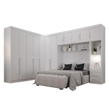 Imagem de Quarto De Casal Modulado 12 Portas Orion Branco  Leifer Móveis - LEIFE