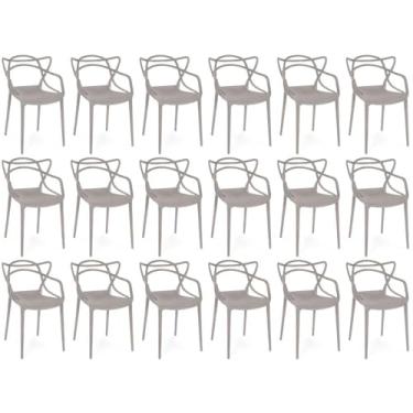 Imagem de Kit 18 Cadeiras de Jantar Allegra Prática Empilhável - Fendi