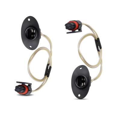 Imagem de MOXRUQ 2 peças de soquete de luz para placa de veículo, chicote de luz de placa de carro do para-choque traseiro, conjunto de plugue de soquete de luz traseira #5179988AB, compatível com Dodge Ram