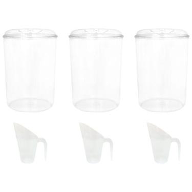 Imagem de Kit 3 Potes Acrílico Redondo com Tampa 12lts + Conchas 600ml - Ex Pote