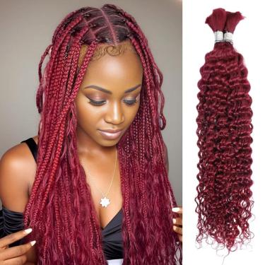 Imagem de Cabelo trançado humano LOLLY HAIR 99J Red Deep Wave 22 polegadas 100g