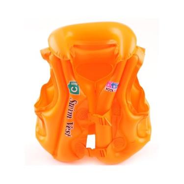 Imagem de Bóia Colete Infantil Inflável – Alças Ajustáveis e Duplo Fecho – Para Crianças de 3 a 6 Anos (Até 22kg) – Bóia Infantil Colete – Cores Azul, Laranja e Amarelo