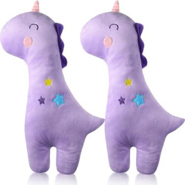 Imagem de Almofada de cinto de segurança Lenwen para crianças Unicorn Violet (2 
