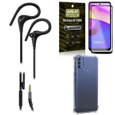 Imagem de Capinha Moto E40 + Fone Sport Hs92 + Pelicula 3D