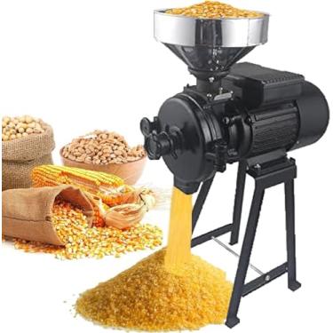 Imagem de Moinho De Moagem De Grãos Comercial De 3000 W, Moedor De Grãos úmidos Secos, Moinho De Pó, Moinho De Milho, Cereais Secos, Arroz, Trigo, Moinho De Milho Com Funil