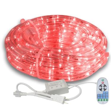 Imagem de Luzes LED de corda de 8 m ao ar livre com controle remoto, 300 luzes de tubo flexível conectáveis de LED com 8 modos, 10 de brilho, iluminação de corda à prova d'água para jardim, pátio, piscina