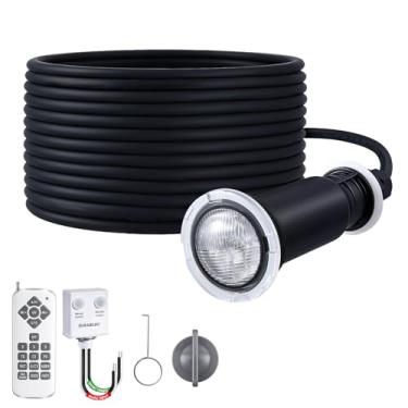 Imagem de SURAIELEC Luzes LED de piscina de 1,5 polegadas para piscina enterrada, luz de piscina com mudança de cor de 12 V AC com controle remoto, compatível com Pentair Globrite MicroBrite, para águas rasas