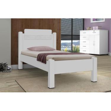 Imagem de Cama Solteiro Pés Reforçados Para Colchão 188x088 Cabeceira Moderna De