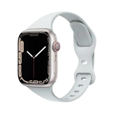 Imagem de Pulseira De Silicone Slim Para Apple Watch 45mm 44mm 40mm 41mm Bracele