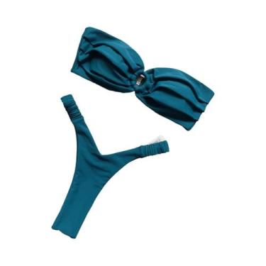 Imagem de Conjunto De Biquíni Micro Sexy Feminino Com Bojo Push Up, Tanga Brasil