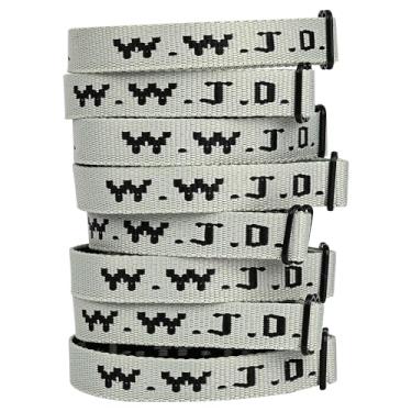 Imagem de Meajjew 8 peças WWJD pulseira cristã pacote para mulheres homens, presentes de Jesus cristão pulseiras WWJD ajustáveis a granel - What Would Jesus Do Wristbands, Fibra de poliéster, Sem Pedra Preciosa