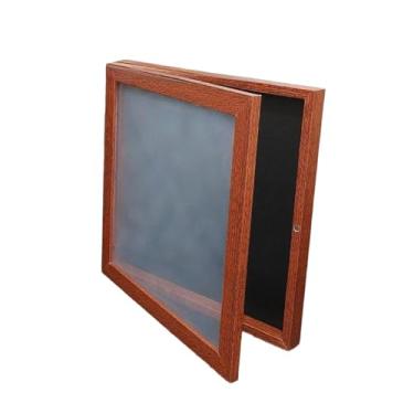 Imagem de IEUDNS Estojo de exibição de moldura de camisa, caixa de sombra, proteção, moldura de madeira resistente para camisetas de basquete, futebol, beisebol, Noz, 13 Polegadas X 13