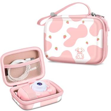 Imagem de FINTIE Capa Para Câmera Infantil Compatível Com Brinquedos Digitais Goopow/Seckton/Dylanto/Mgaolo/Masterbee/Cimelr/Desuccus, Bolsa De Transporte Crianças, Presente Aniversário, Strawberry Cow