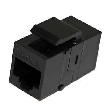 Imagem de Acoplador em linha de rede Cat 3/Cat 5e/Cat 6 UTP não blindado branco/preto RJ11/RJ45 adaptador Ethernet compatível com patch panel (5 peças, preto, Cat 3)