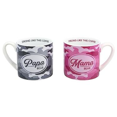 Imagem de Pavilion - Conjunto de caneca de papai urso e mamãe urso, caneca para mãe e pai, presentes para novos pais, presentes de gravidez para mães pela primeira vez, 1 unidade, cinza/rosa