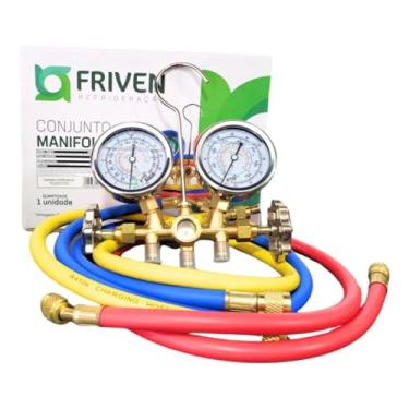 Imagem de Chiller Peças Manifold R410a R134a R22, Kit Medidor de Gás Refrigerante para Ar Condicionado, CT 536, com 3 Mangueiras e Adaptador