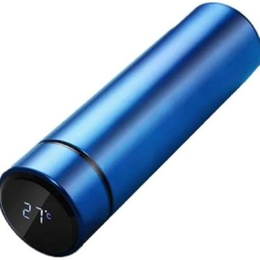 Imagem de Garrafa Térmica Café, Água C/Sensor De Temperatura Em Led Cor:Azul
