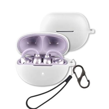 Imagem de Capa para mais 1 fones de ouvido AI, clipe S21, capa protetora de silicone macio FJIASTB com mosquetão e cordão, à prova de choque (branca)