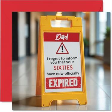 Imagem de Stuff4 Cartões engraçados de aniversário de 70 anos para pai - Your Sixties Have Expired - Cartão de feliz aniversário para papai papai do filho filha, 14 x 14 cm brincadeira piada humor aniversário