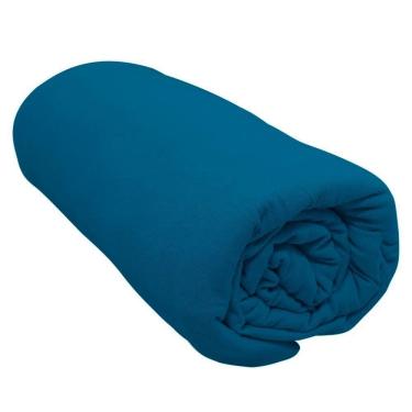 Imagem de Lençol Portallar Queen Com Elástico Malha 100% Algodão Premiun Classic Azul