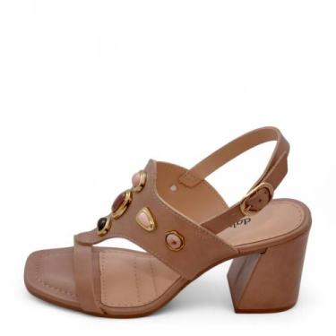 Imagem de Sandália Feminina Dakota Salto Médio REF: Y-9801, Cappuccino, 37