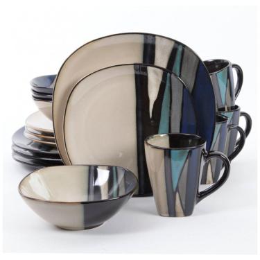 Imagem de Aparelho de Jantar com 16 Peças em Cerâmica Serve 4 Pessoas, Gibson Elite Althea, Azul