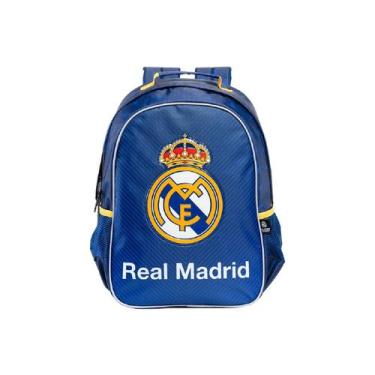 Imagem de Mochila Real Madrid Escolar Esportiva Xeryus Oficial, Único, Azul