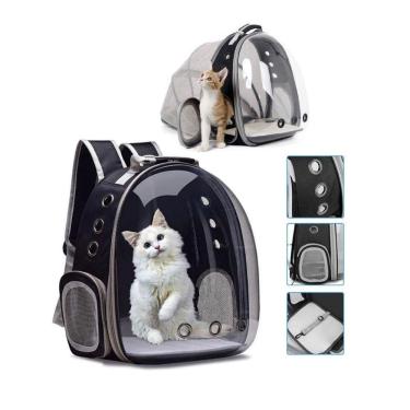 Imagem de Mochila Transporte Pet Gato Cachorro Cão Acrílico Ventilação