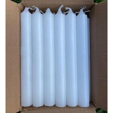 Imagem de 2X 24 Velas Palito Grossa Tradicional Branca 19Cm Parafina P