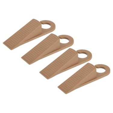 Imagem de 4 batentes de porta para parte inferior da porta, batentes de porta de 28 mm/1,10 polegadas, cunha de borracha antiderrapante, batente de janela empilhável, marrom