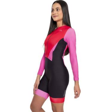 Imagem de Macaquinho Feminino Manga Longa Márcio May Sport Vermelho - Márcio May