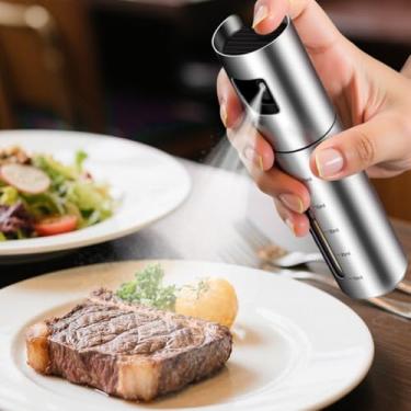Imagem de Pulverizador de óleo para cozinhar, frasco de spray de óleo inoxidável de 100 ml para cozinha, fritadeira, salada, churrasco, fritura