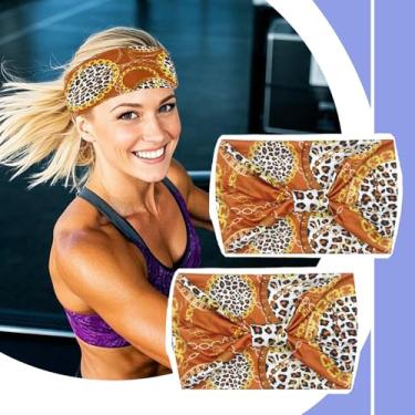 Imagem de Bandanas elásticas macias, faixas de cabelo largas antiderrapantes, envoltórios de cabeça para esportes de corrida de ioga para mulheres