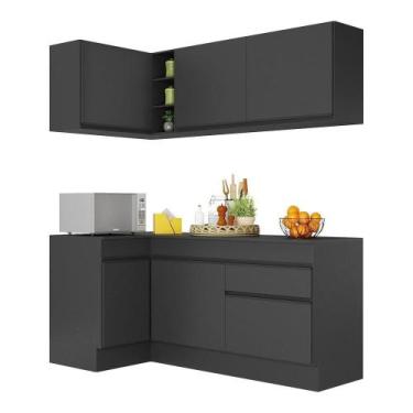 Imagem de Armário De Cozinha Compacta De Canto Com Rodapé Veneza Multimóveis V20