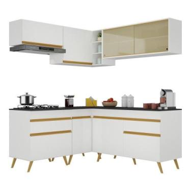 Imagem de Armário De Cozinha Completa De Canto Veneza Multimóveis V2062 Branco/d