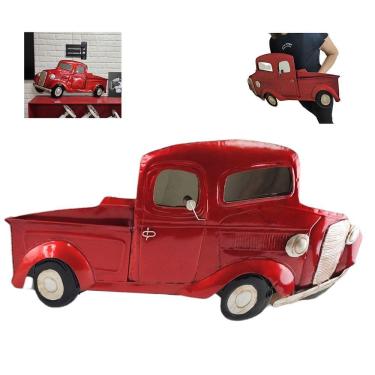 Imagem de Quadro Pick Up Espelhado 3d Estante Prateleira Vintage Parede Casa Quarto Retro Metal Carro Enfeite