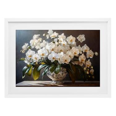 Imagem de Stupell Industries Elegante arranjo de orquídeas impressão emoldurada branca sob vidro, design por Franklyn Gregory, 17 x 23