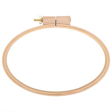 Imagem de Aro de bordado moldura de madeira oval assento de montagem durável ferramenta de ponto cruz perfeita para amantes de bordados preguiçosos artesanato faça você mesmo costura agulha