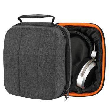 Imagem de Capa protetora Geekria para auscultadores over-ear grandes, bolsa de transporte de viagem rígida de substituição com armazenamento de cabos, compatível com HiFiMAN HE 1000 e auscultadores SRH440
