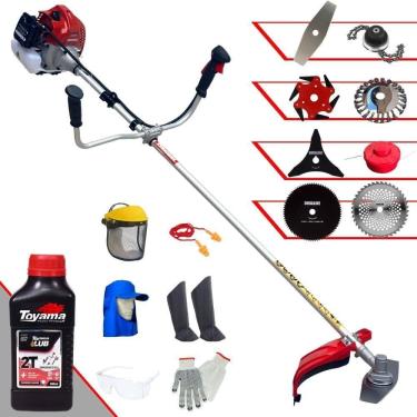 Imagem de Roçadeira Bcj620 62cc + 6 Facas + Escova + Epi + Óleo Toyama