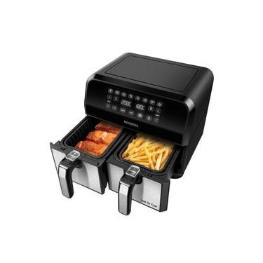 Imagem de Fritadeira Air Fryer Dual Duplo Cesto 8L Mondial Preto e Inox0W AFD-01-BI