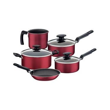 Imagem de Jogo de Panelas Tramontina 5 Peças Loreto em Alumínio com Revestimento Antiaderente Starflon Max NA